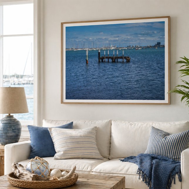 Poster St Kilda Pier Ruins and Marina Boats Melbourne (Créateur téléchargé)