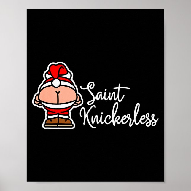 Poster St. Knickerless Funny Mooning Santa Claus Christma (Devant)