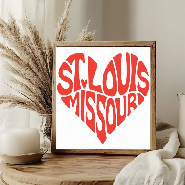 Poster St. Louis Heart Formé Mot Art (Créateur téléchargé)