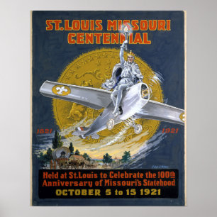 Poster St. Louis Missouri Centenaire 1921