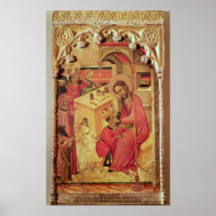 Poster St Luke fonctionnant sur la tête d'un homme,