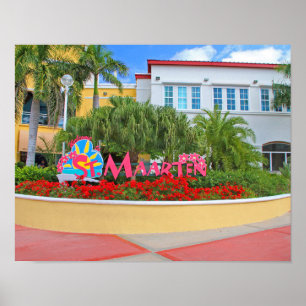 Poster St. Maarten, Panneau de bienvenue, photographie, N