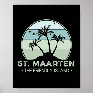 Poster St Martin Le sympathique rétro de l'île Sint Marti