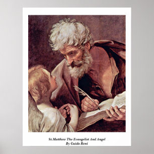 Poster St Matthew l'évangéliste et l'ange par Guido Ren