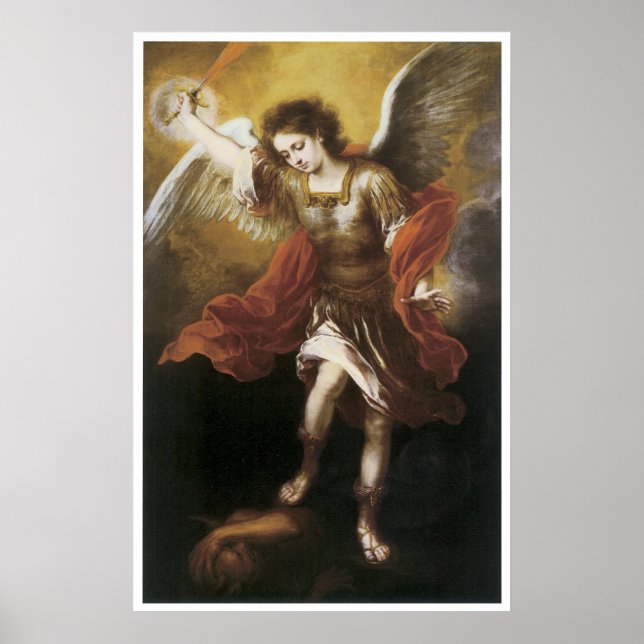 Poster St. Michael, 1665-66 Bartolome Esteban Murillo (Devant)