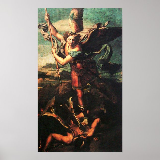 Poster St MICHAEL ARCHANGEL VANGUISHING SATAN (Devant)