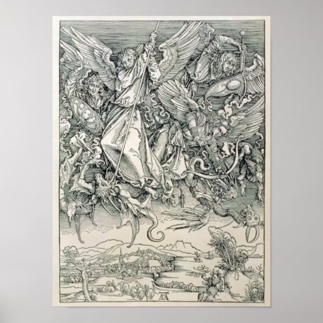 Poster St. Michael Battling avec le Dragon (Devant)