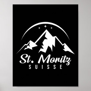 Poster St. Moritz Suisse Station de ski Ski Snowboard