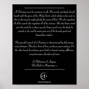 Poster St Nektarios Sur Le Comportement Chrétien