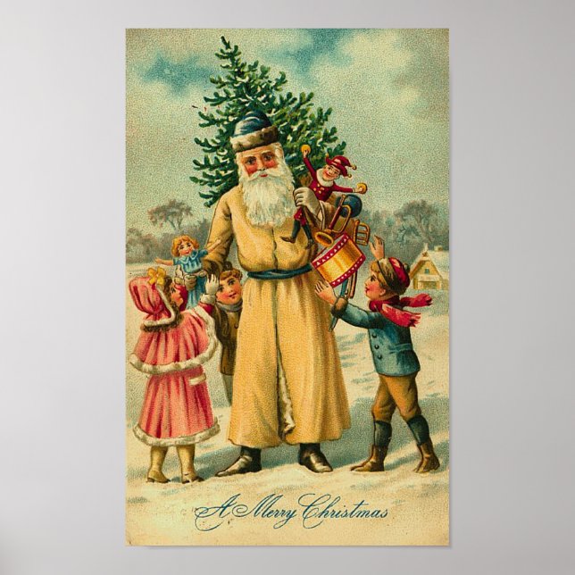 Poster St. Nick et les enfants à Noël (Devant)