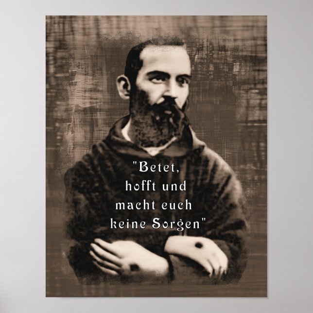 Poster St Padre Pio Catholique Saint-Allemand (Devant)