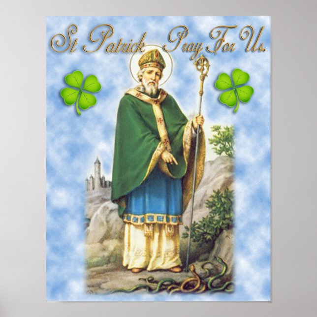 Poster St Patrick, Patron Saint d'Irlande. (Devant)