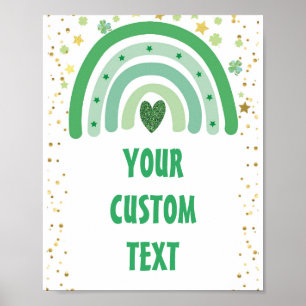 Poster St Patrick's Day Arc-en-ciel Texte personnalisé