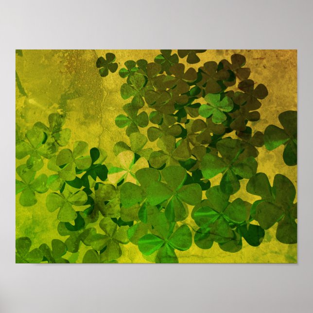 Poster St. Patrick's Day et Good Luck, ‎ trèfle à quatre  (Devant)