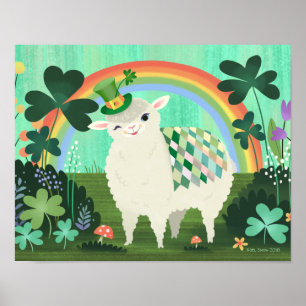 Poster St. Patrick's Day Lucky Lamb Art