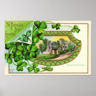 Poster St. Patrick's Day Vintage Ireland Castle