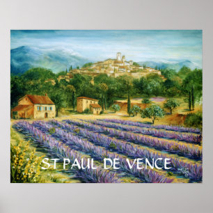 Poster St Paul De Vence Et Lavender