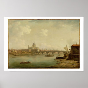 Poster St Paul et pont de Blackfriars, Londres, c.1770-