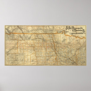 Poster St Paul, Minneapolis et Manitoba Railway 2