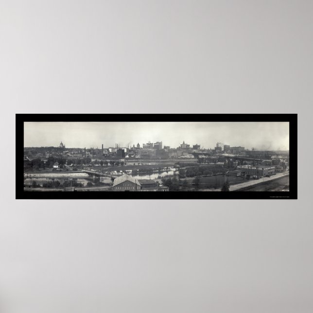 Poster St Paul MN Skyline Photo 1915 (Devant)