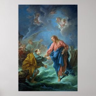 Poster St. Peter est invité à marcher sur l'eau, 1766