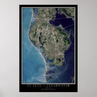 St Petersburg - Clearwater Florida Carte satellite