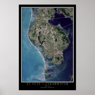 Poster St Petersburg - Clearwater Florida Carte satellite