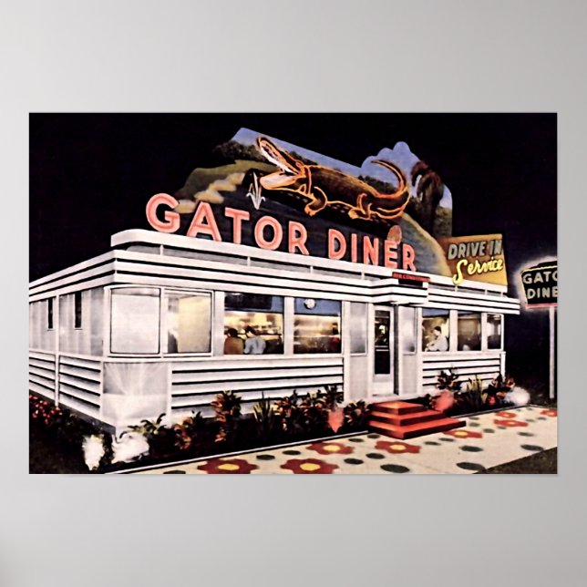 Poster St. Petersburg, Floride Gator Diner Restaurant (Devant)