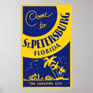 Poster St Petersburg vintage la Floride