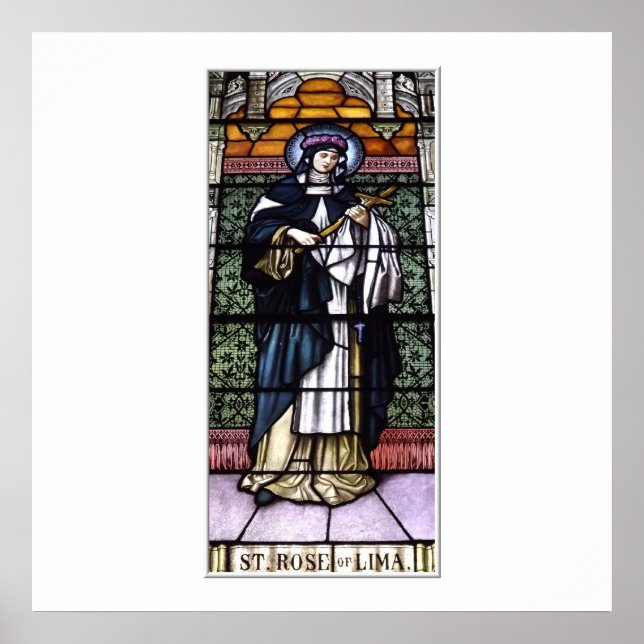 Poster St. Rose de Lima - prier pour nous vitraux (Devant)