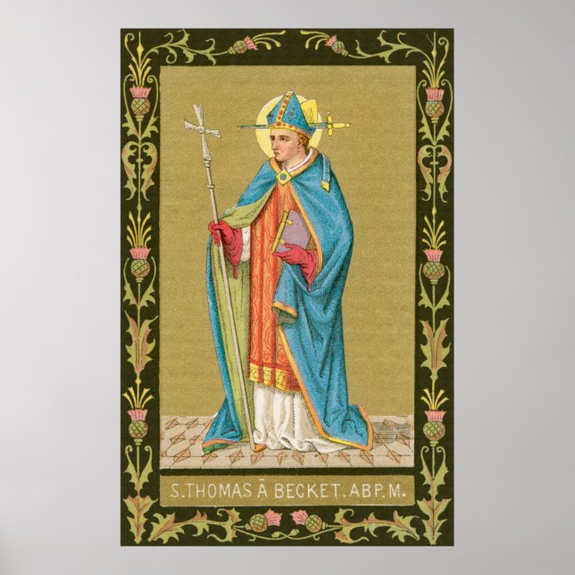 Poster St. Thomas Becket avec épée en mitre (P 005) (Devant)