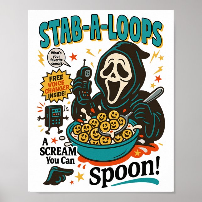 Poster Stab-a-loops Horror Cereal Box Halloween Killer Br (Devant)