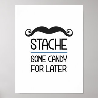 Poster Stache Quelques Bonbons Pour Un Signe De Fête Ulté