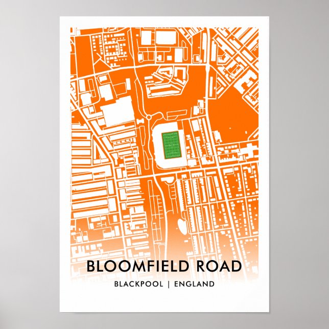 Poster Stade Bloomfield Road à Blackpool, Angleterre (Devant)