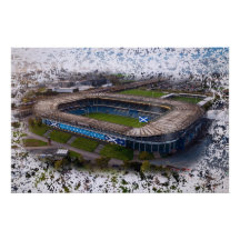 Stade de rugby d'Édimbourg avec drapeau de l'Écoss
