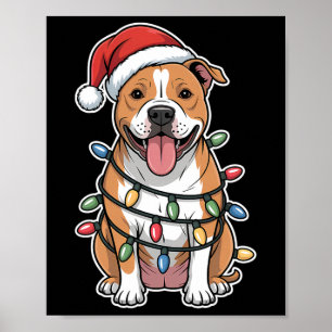 Poster Staffordshire Américain Terrier Enveloppé À Christ