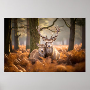 Poster Stag Deer Animal Wild Beauté Liberté Wilderness