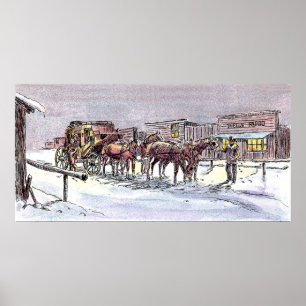 POSTER STAGECOACH DE NUIT PAR SHARON SHARPE