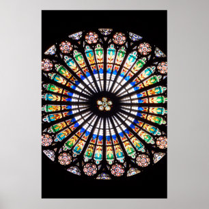 Poster stained glass cathedral rosette