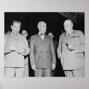 Poster Staline, Truman Et Churchill — 2ÈME GUERRE MONDIAL