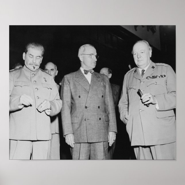 Poster Staline, Truman Et Churchill — 2ÈME GUERRE MONDIAL (Devant)