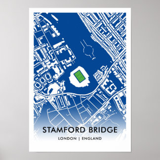Poster Stamford Bridge Stadium Map - Accueil du Chelsea F