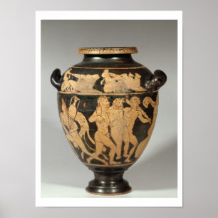 Poster Stamnos, scène de Dionysiac, Etruscan rouge-a