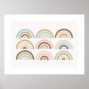 Poster Stamped Rainbows Art pour enfants Imprimer - Café