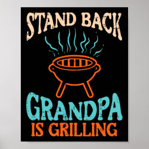 Poster Stand Ck Grandpa Grilling Barbecue Rbecue Grandfat