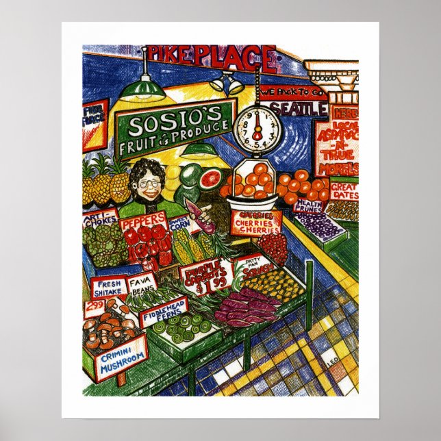 Poster Stand de fruits (Devant)