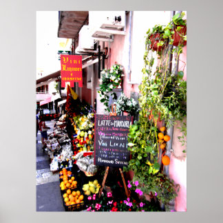 Poster Stand de fruits peints Connexion Sicile