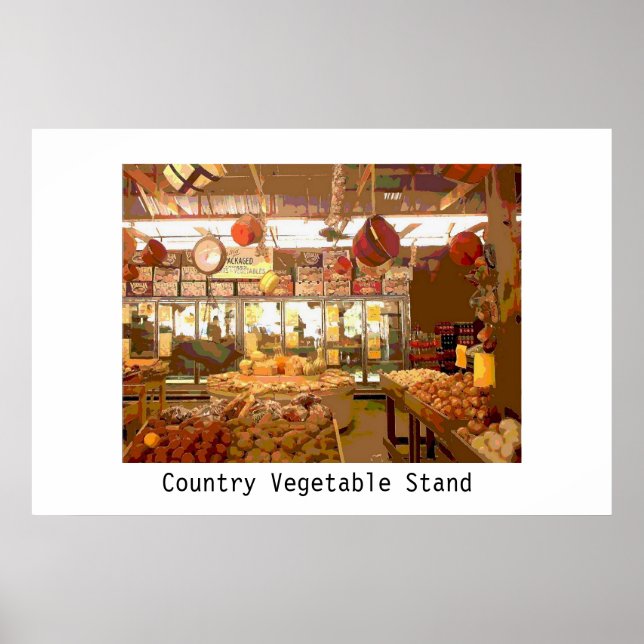 Poster Stand de légumes du pays (Devant)