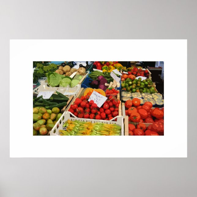 Poster stand de légumes et de fruits (Devant)