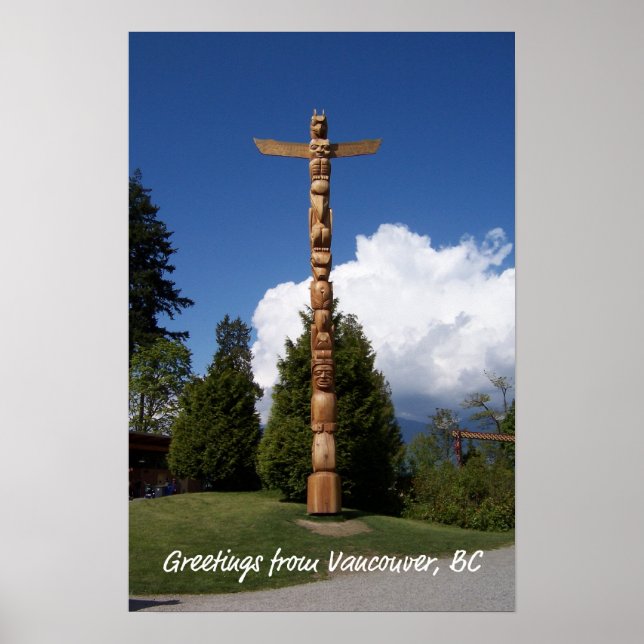 Poster Stanley Park Totem Pole (Devant)
